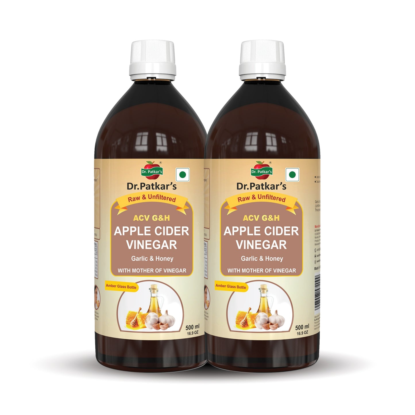 Dr. Patkar's Apple Cider Vinegar Garlic & Honey with the Mother (500ml Each)