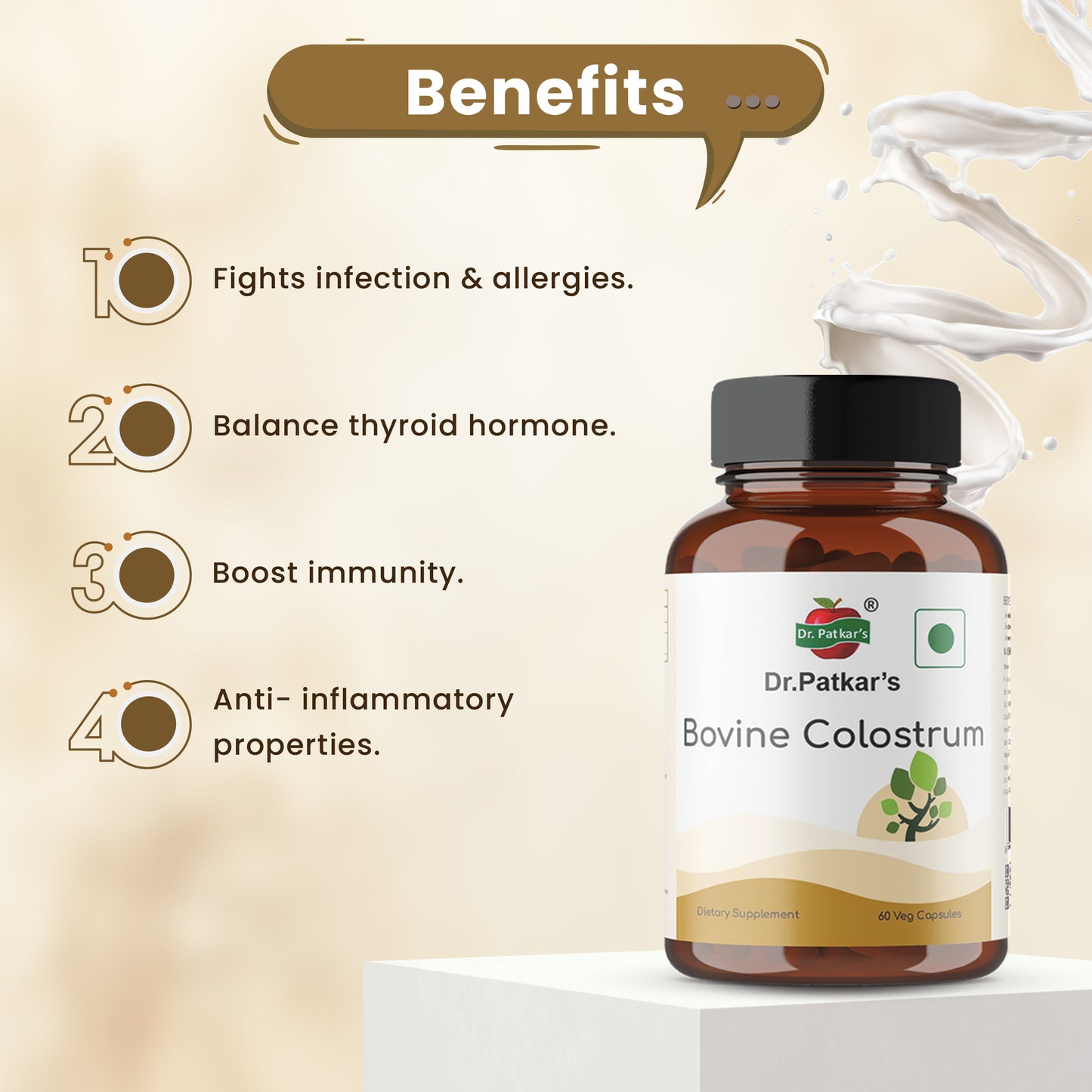 Dr. Patkar's Bovine Colostrum Capsule | Immunity Booster | Manage Thyroid Hormone Capsule