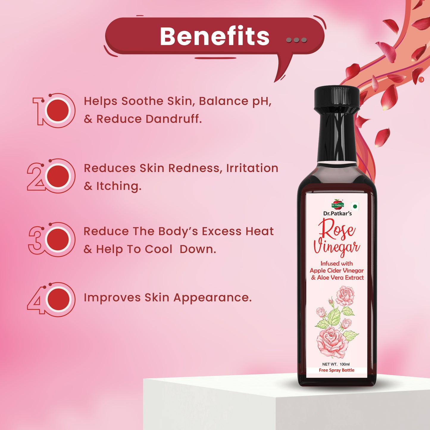 Dr. Patkar's Rose Vinegar with ACV & Aloevera Extract