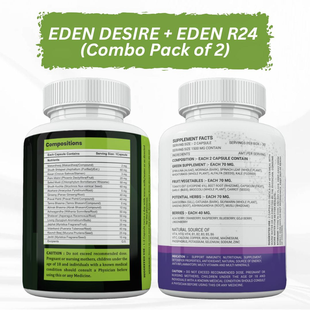 Eden Roots Eden Desire + Eden R24 Capsules - 60 Capsules (Combo)
