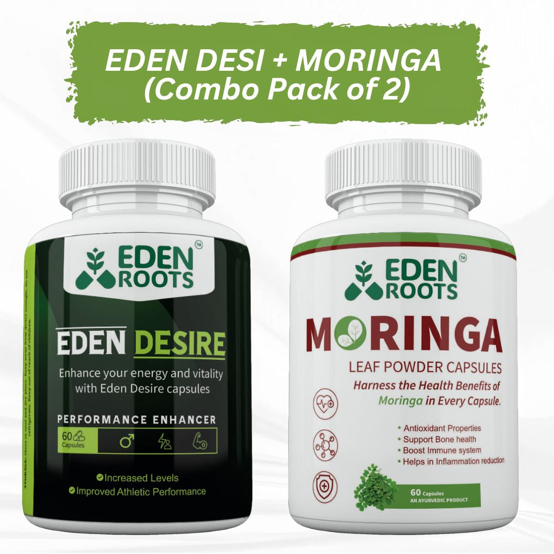 Eden Roots Eden Desire + Moringa Capsules - 60 Capsules (Combo)
