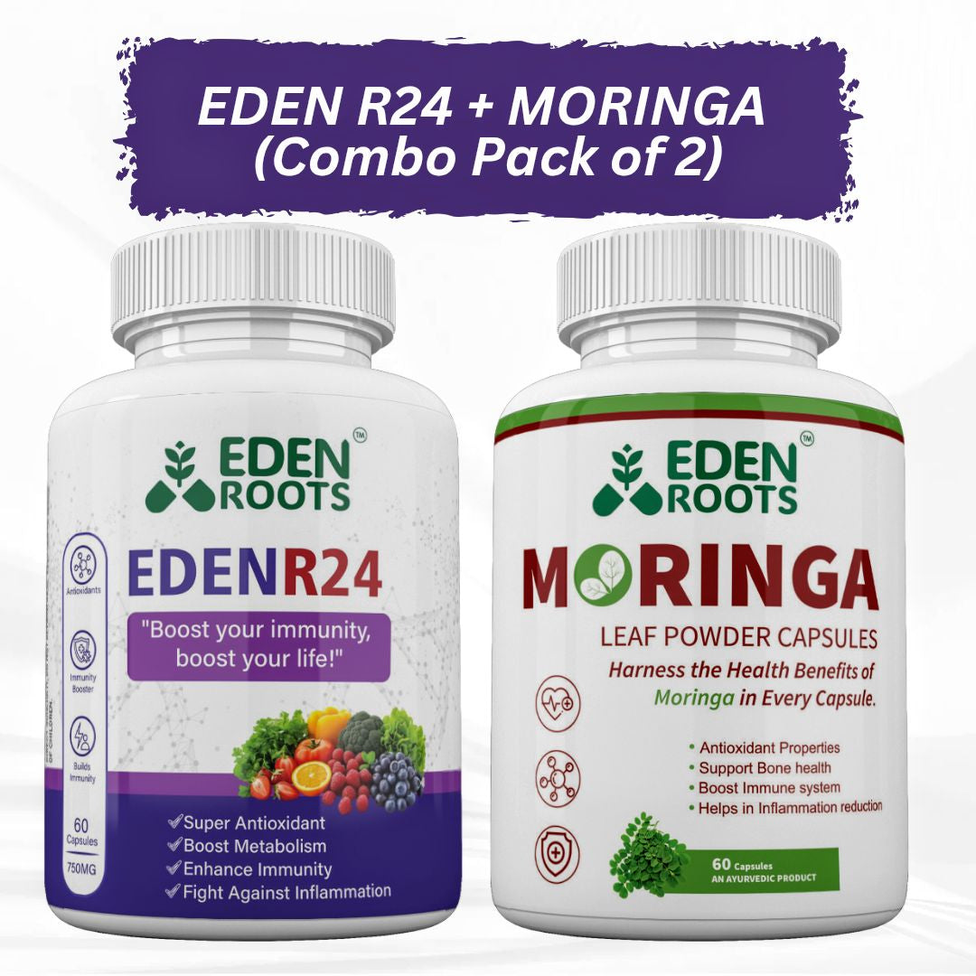 Eden Roots Eden R24 + Moringa Capsules - 60 Capsules (Combo)