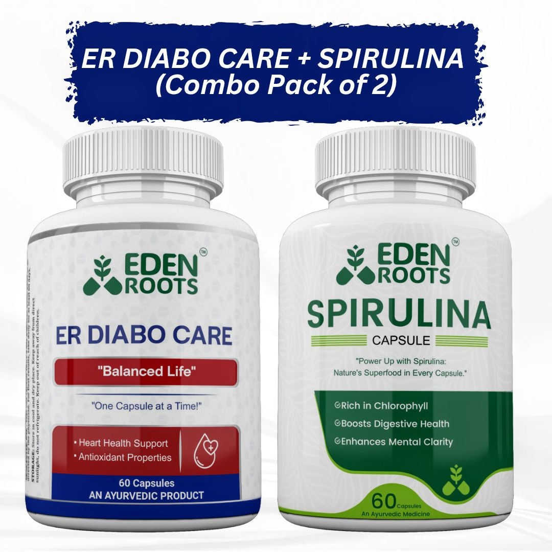 Eden Diabo Care + Spirulina Capsules - 60 Capsules (Combo)