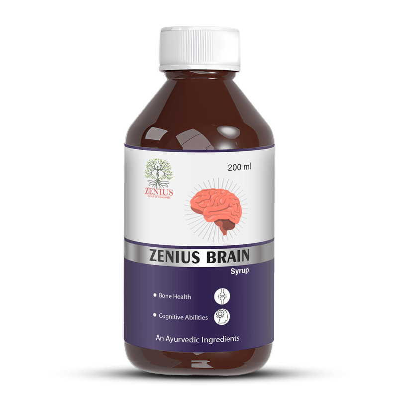 Zenius Brain Tonic - Ayurvedic Brain Wellness Formula for Memory Enhancement, Focus, and Mental Clarity - 200ml Syrup