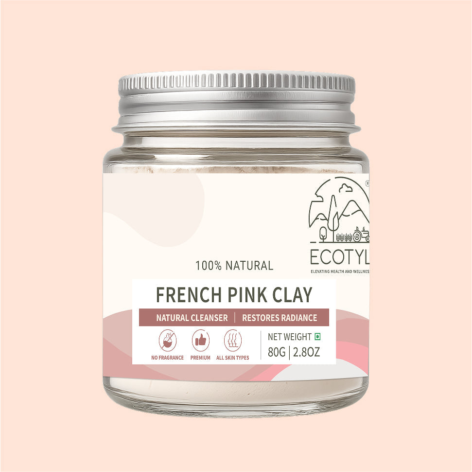 Ecotyl French Pink Clay | Gentle Detox Clay | Skin Brightening | 80g
