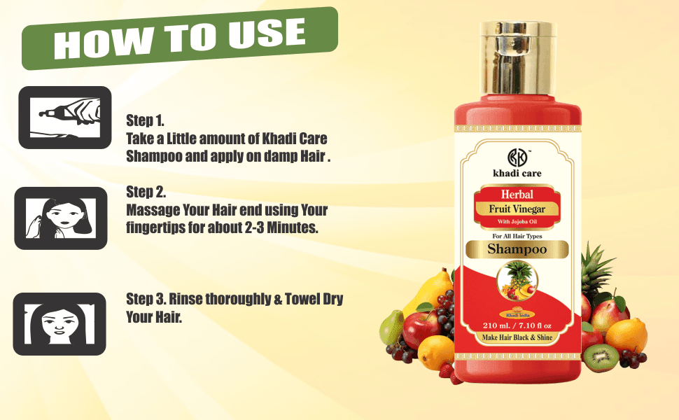 Khadi Care Herbal Fruit Vinegar Shampoo with Jojoba Oil - 210ml