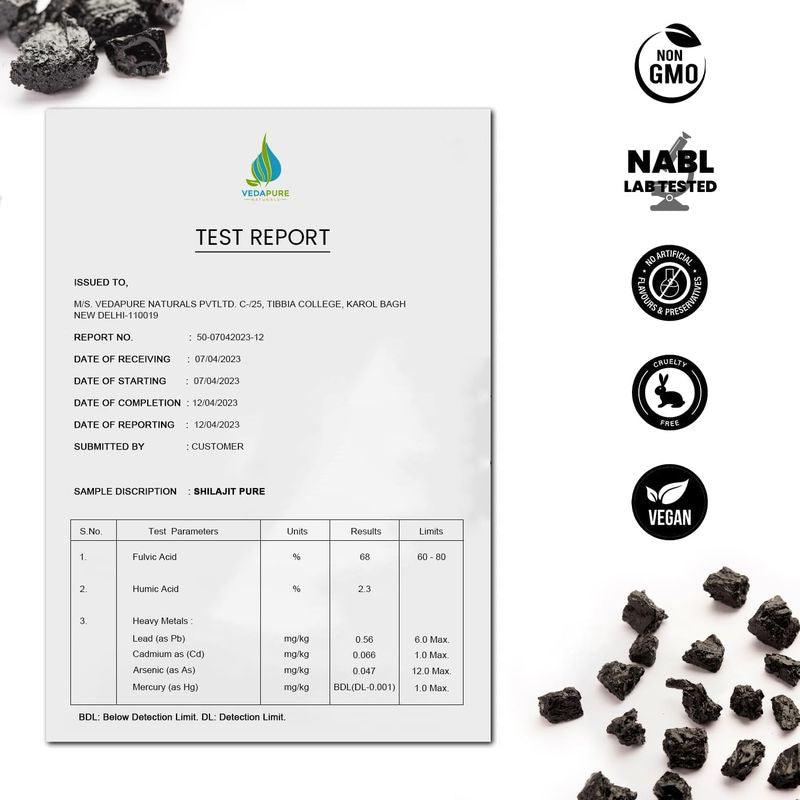 Vedapure Shudha Shilajit Resin - 25g - Boost Performance | Resin Lab-Tested for Purity | Silajit Natural Bodybuilding | Himalayan shilajit | shilajit Power | Energy | Stamina | Strength