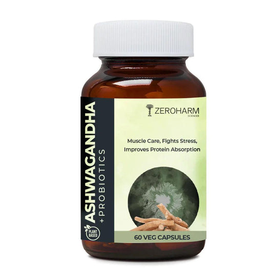 Zeroharm Sciences Plant Based Ashwagandha + Probiotics Veg Capsule