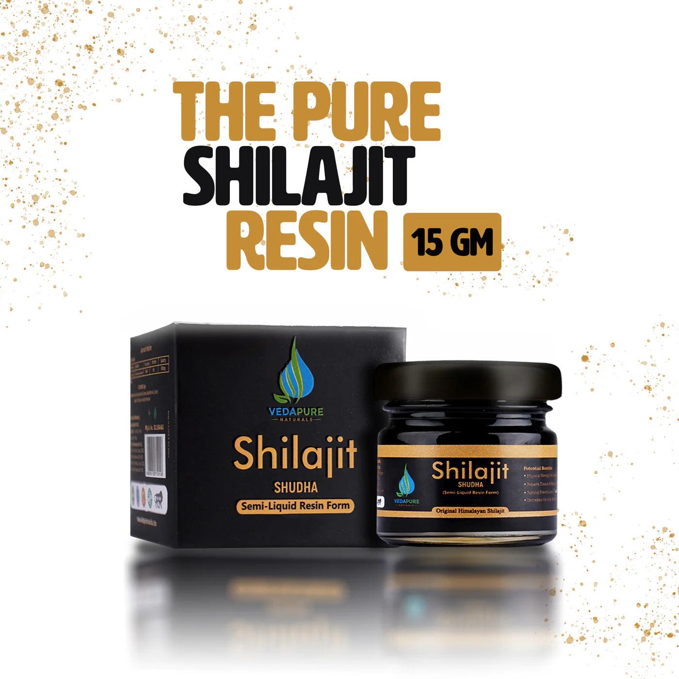Vedapure Shudha Shilajit Resin - 15g - Boost Performance | Resin Lab-Tested for Purity | Silajit Natural Bodybuilding | Himalayan shilajit | shilajit Power | Energy | Stamina | Strength