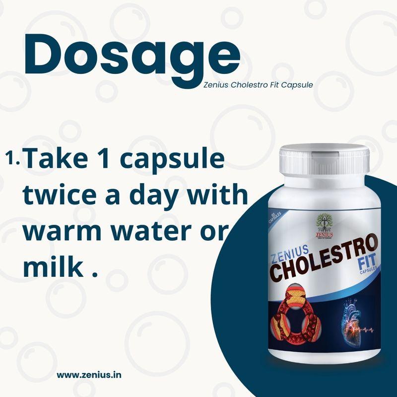 Zenius Cholestro Fit Capsules - Cholesterol Medicine for Cholesterol and Blood Pressure Control - 60 Capsules
