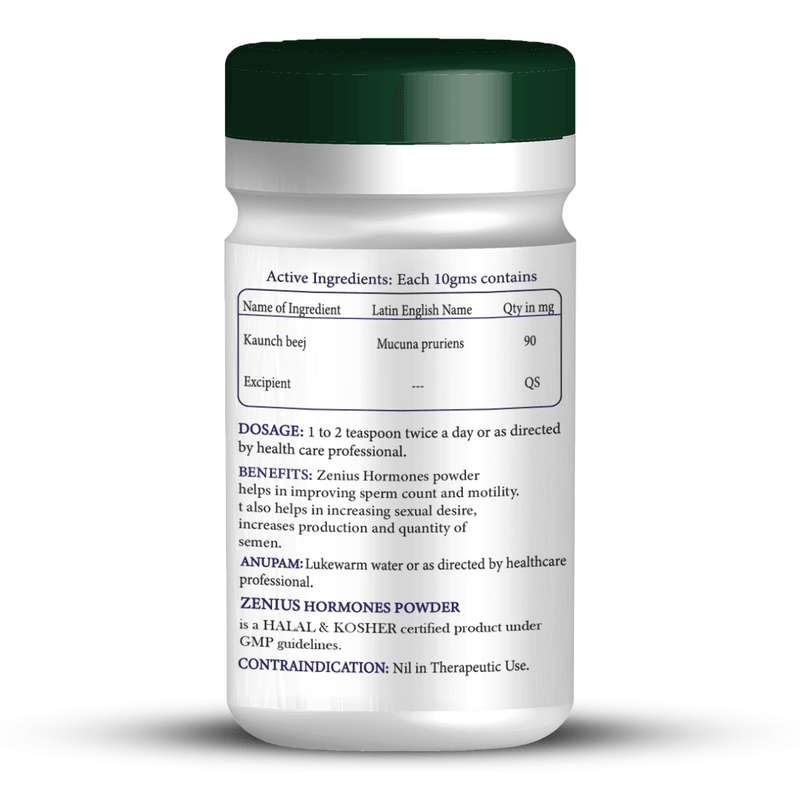 Zenius Hormones Powder - Sperm Count Increase Supplements for Sperm Count Increase and Sexual Health - 100gm Powder