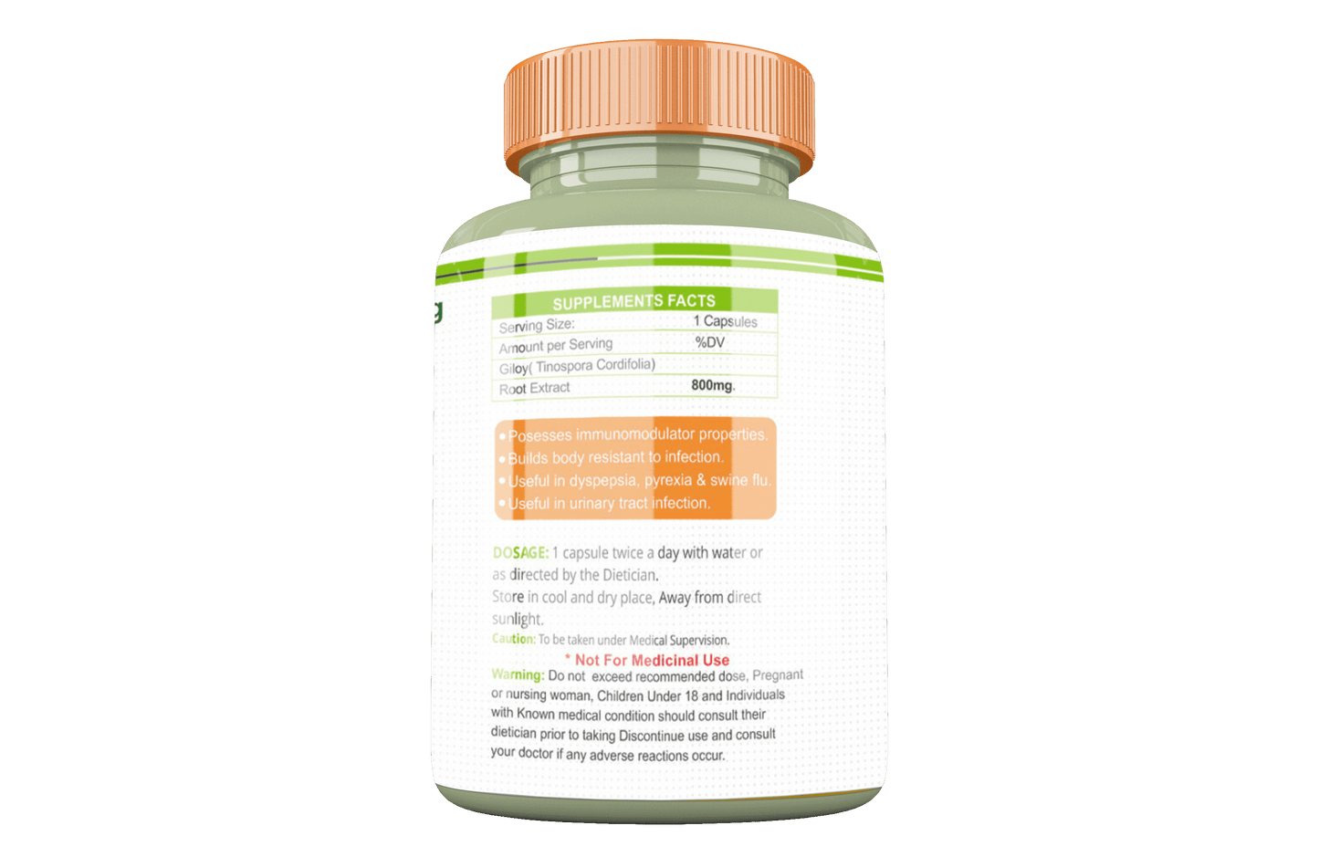 Divya Shree Giloy Capsule Promotes Healthy Skin, Provides Support To Immunity, Helps Boost Energy 60 Ayurvedic Capsule, Jeevan Care Ayurveda