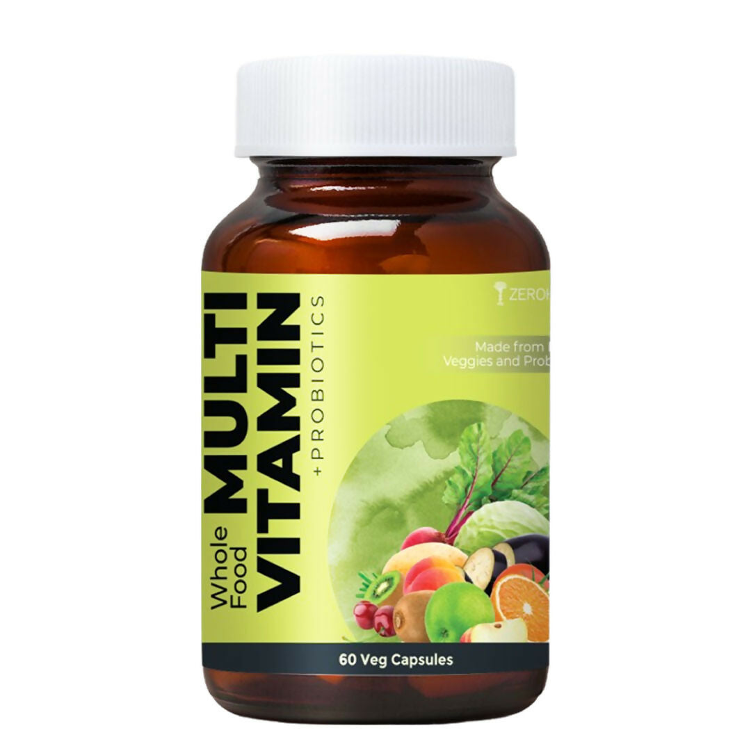 ZEROHARM Multivitamins + Probiotics Capsule With A, B , D & E Vitamins, Prebiotics for Energy, Gut Health, Digestion for Men & Women - 60 Veg Capsule