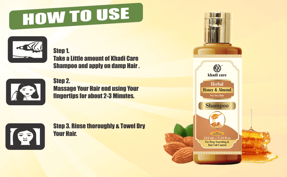 Khadi Care Herbal Honey & Almond Oil Shampoo - 210ml