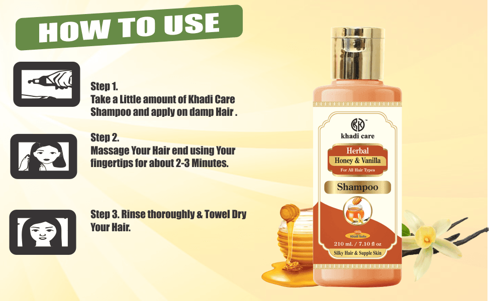 Khadi Care Herbal Honey & Vanilla Shampoo - 210ml