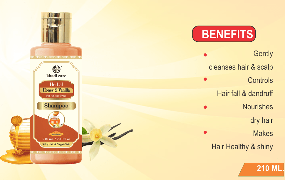 Khadi Care Herbal Honey & Vanilla Shampoo - 210ml