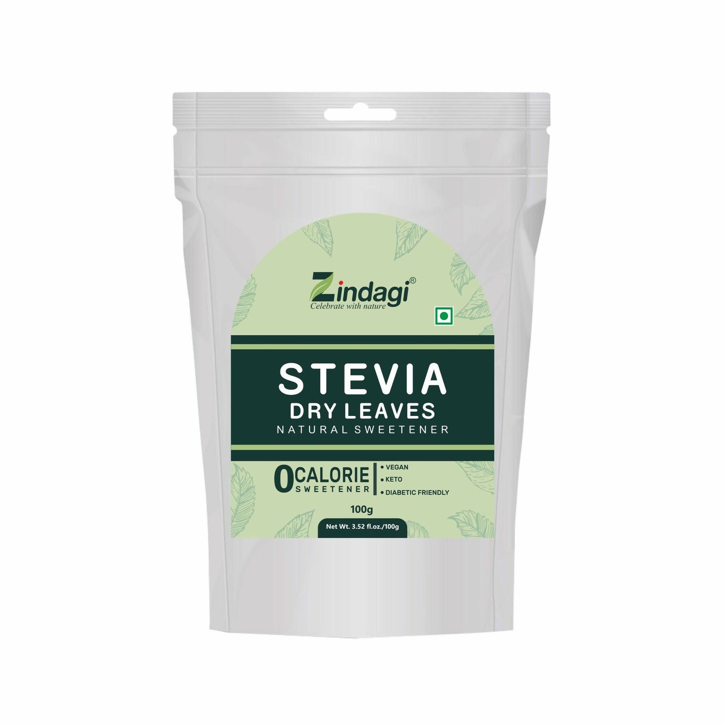 Zindagi Stevia Dry Leaves - Pure Sugarfree Stevia Leaf (Pack of 2) Each 35gm