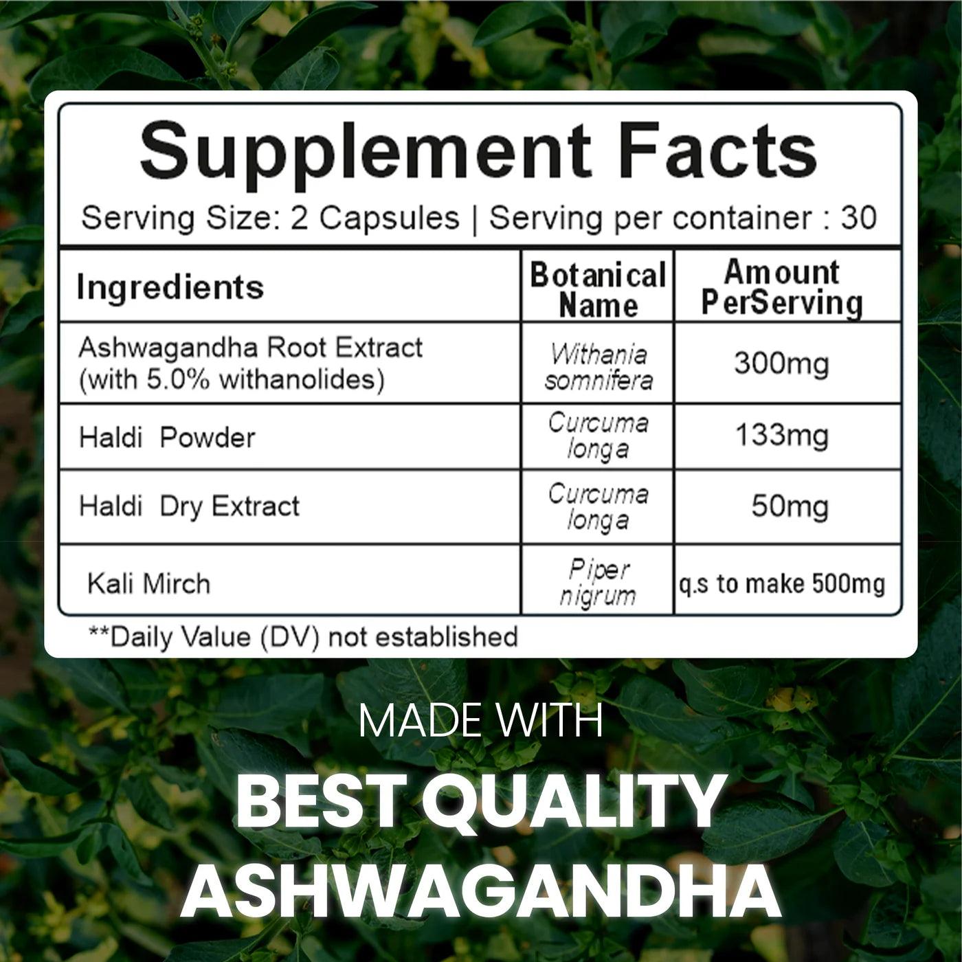 Vedapure Naturals Ashwagandha Capsules Anxiety & Stress Relief-60 capsules