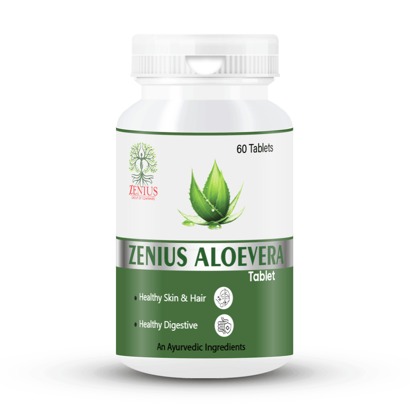 Zenius Aloe Vera Tablets - for Digestive Health and Skin Care - 60 Tablets