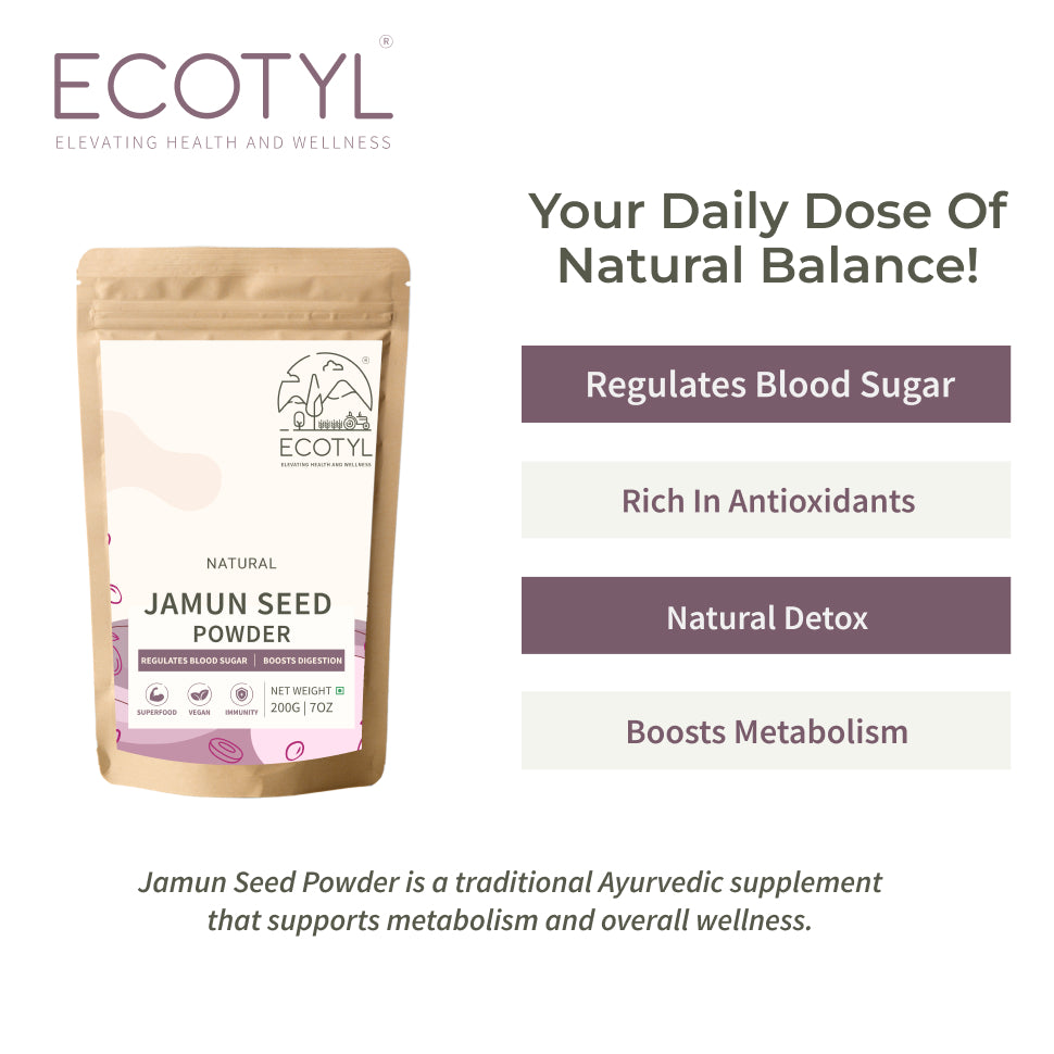 Ecotyl Jamun Seed Powder | Blood Sugar Control | Rich in Antioxidants | 200g