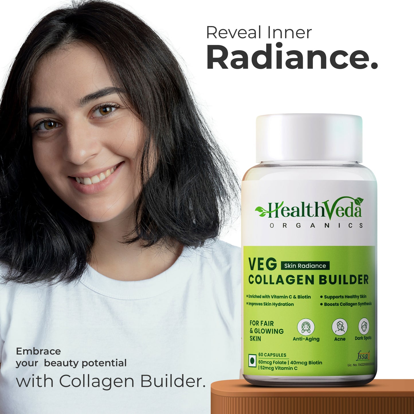 Health Veda Organics Skin Radiance Collagen Builder Veg Capsule