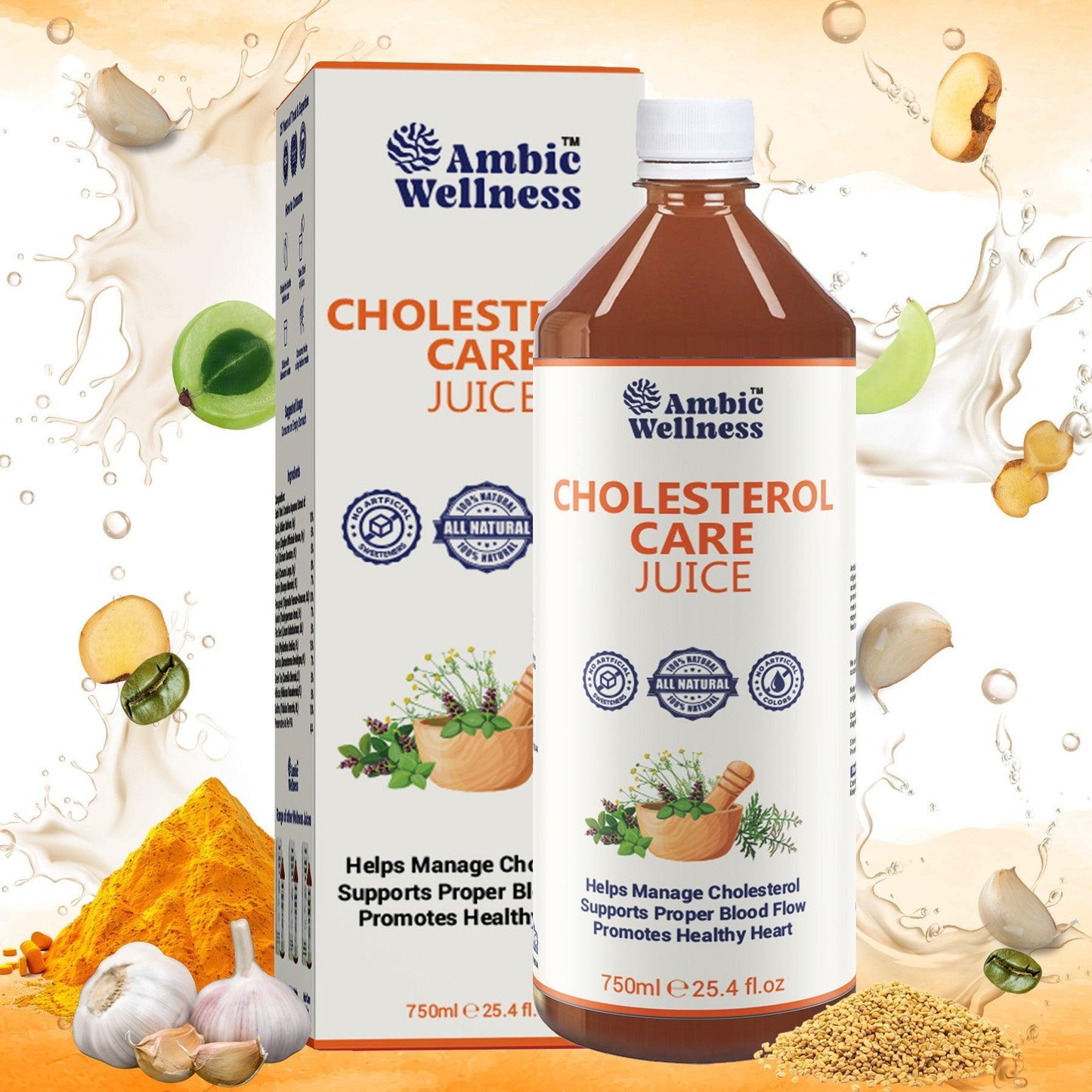 Ambic Wellness Cholesterol Care Juice for Healthy Heart - 750ML
