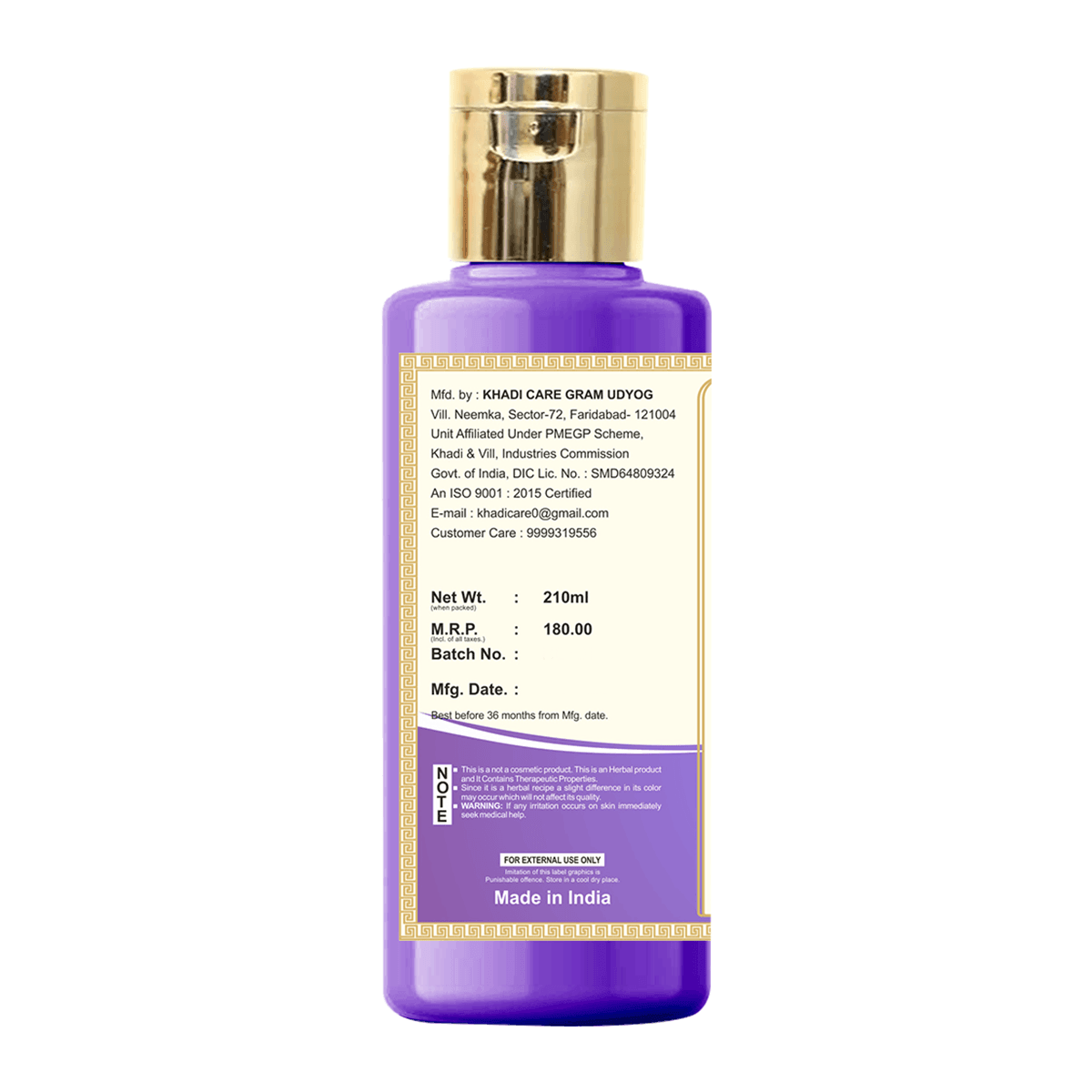 Khadi Care Herbal Lavender & Ylang Ylang Body Wash - 210ml