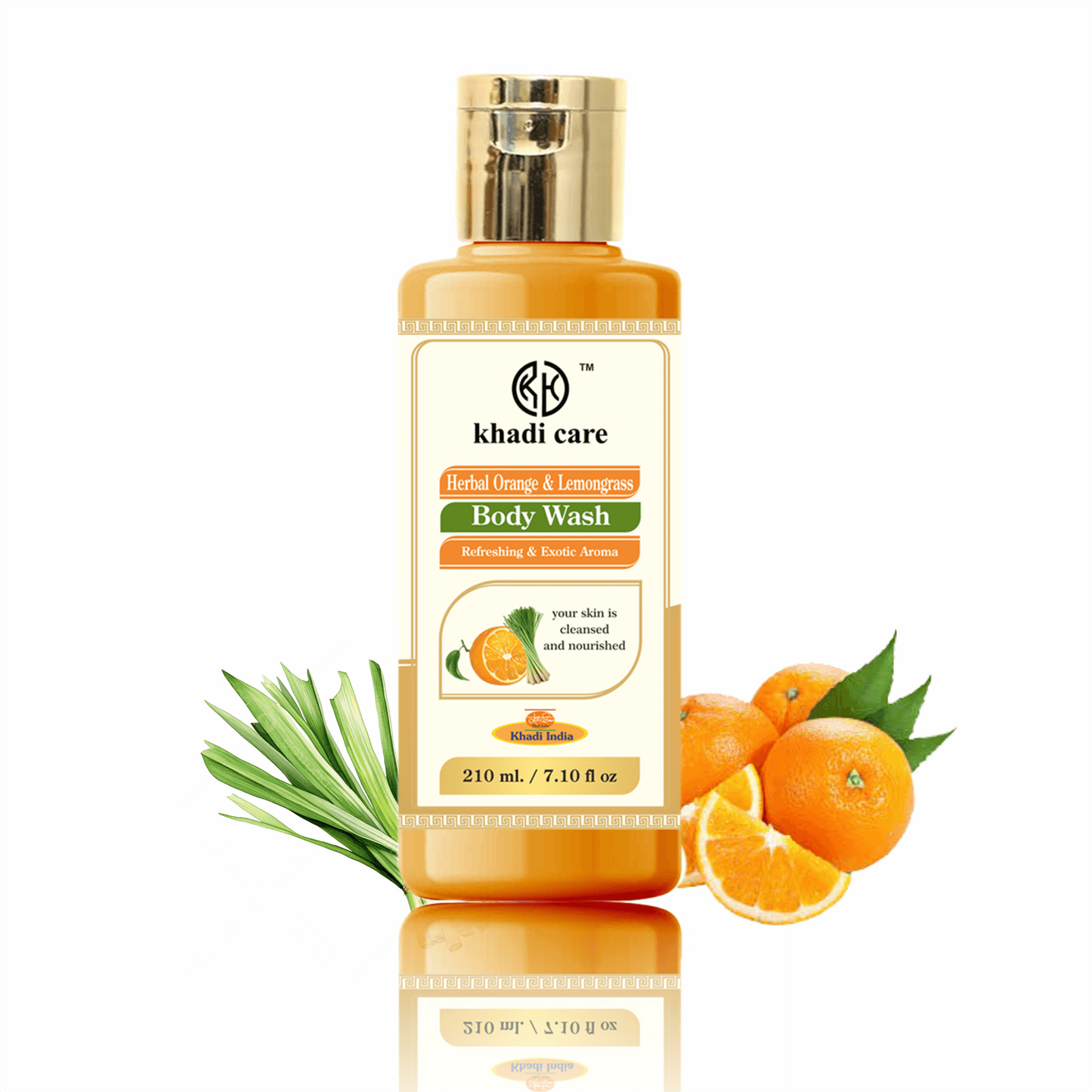 Khadi Care Herbal Orange & Lemongrass Body Wash - 210ml
