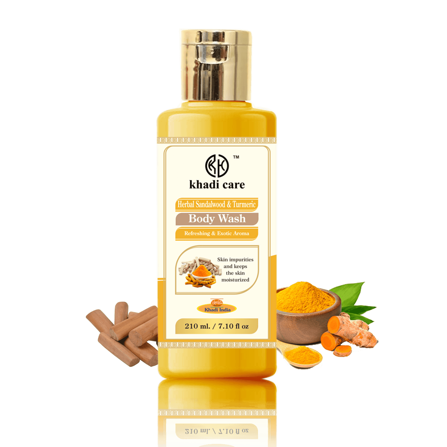 Khadi Care Herbal Sandal & Turmeric Body Wash - 210ml