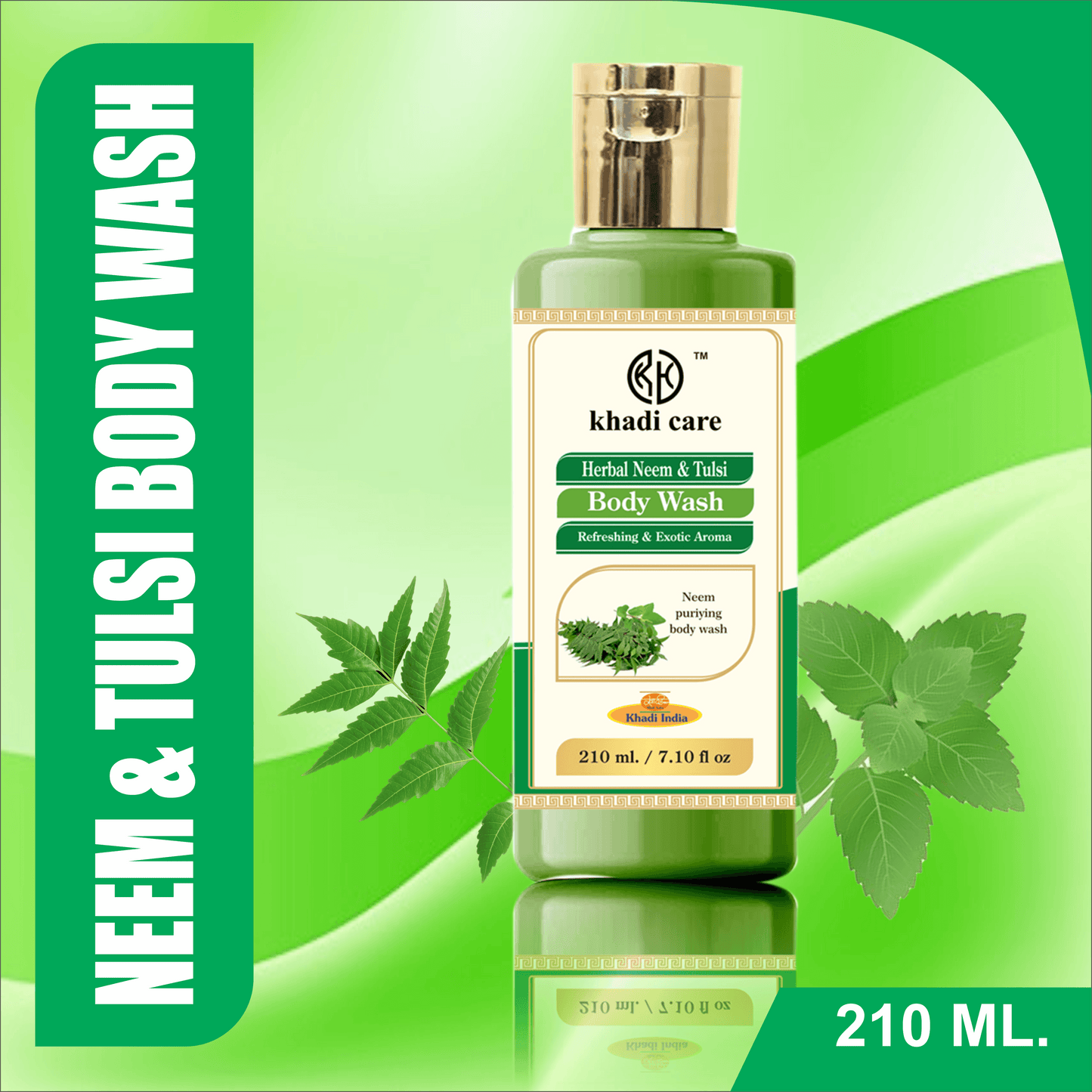Khadi Care Herbal Neem & Tulsi Face and Body Wash - 210ml