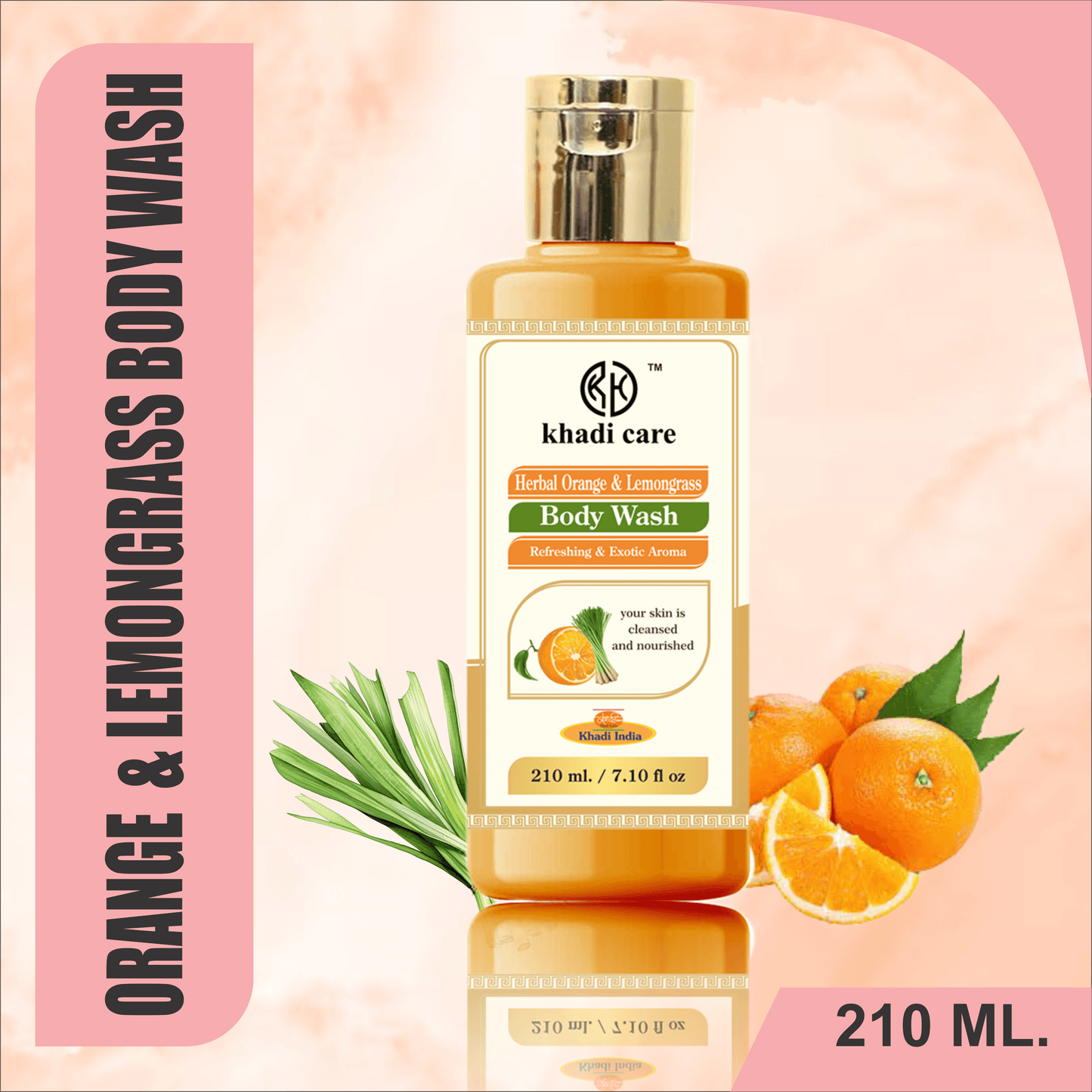 Khadi Care Herbal Orange & Lemongrass Body Wash - 210ml