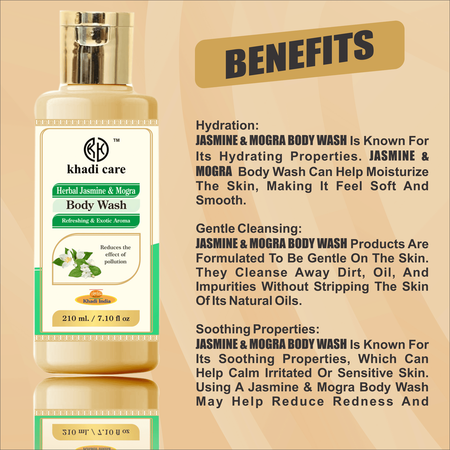 Khadi Care Herbal Jasmine & Mogra Body Wash - 210ml