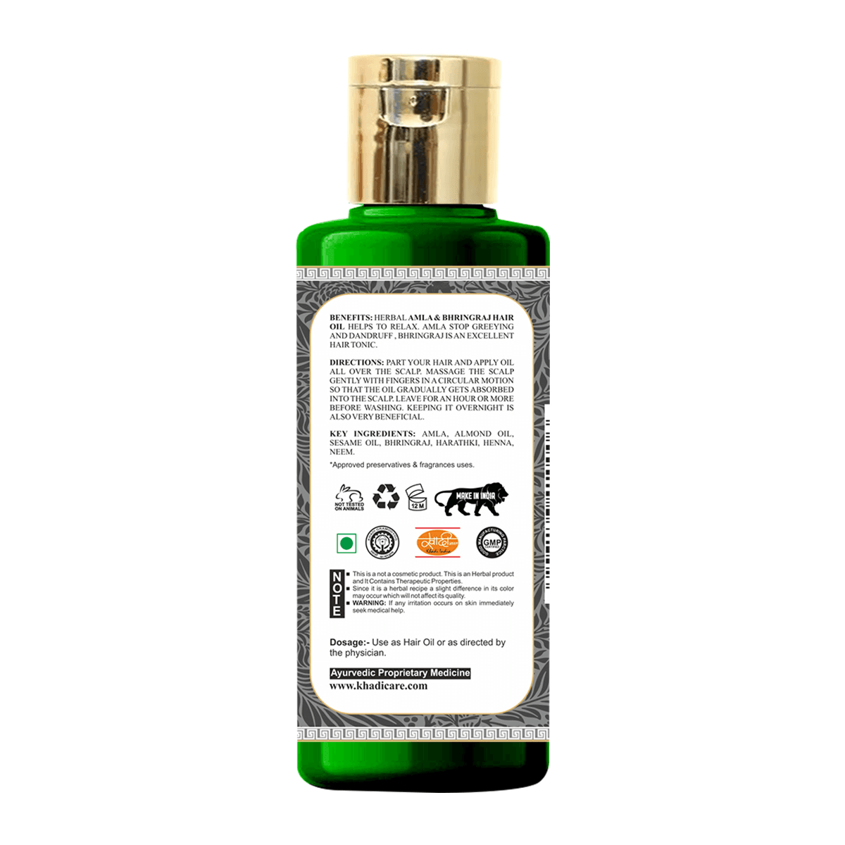 Khadi Care Herbal Amla & Bhringraj Hair Oil - 210ml