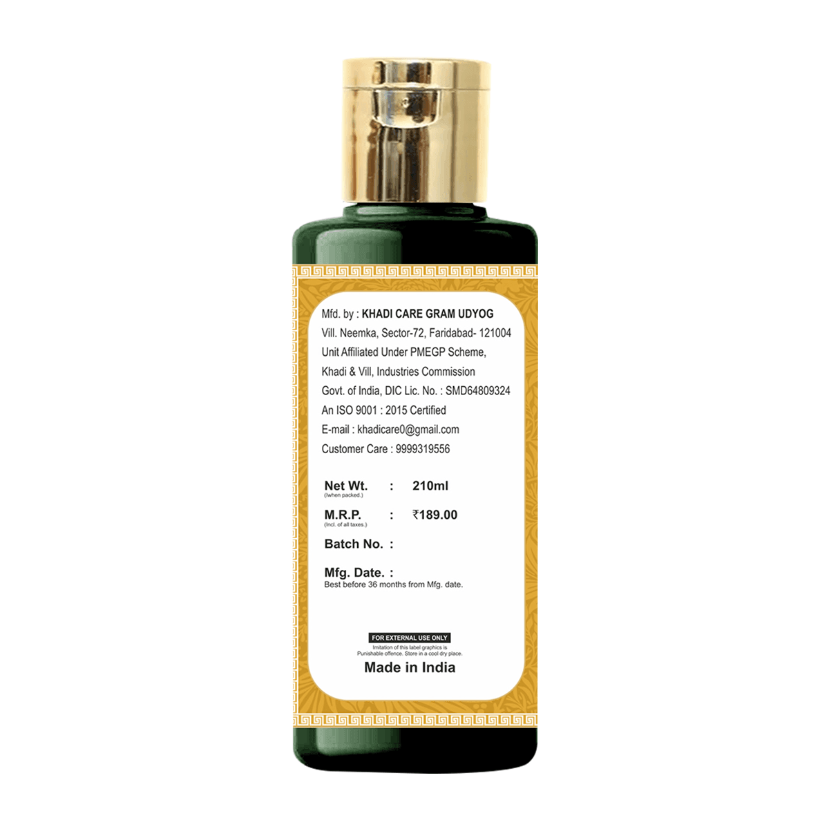 Khadi Care Herbal Bhringraj Hair Oil - 210ml