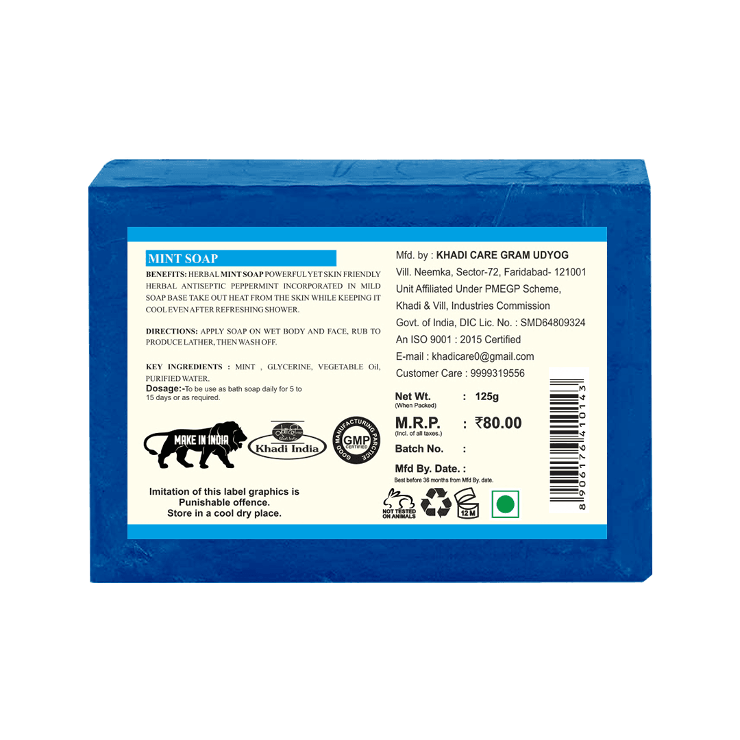 Khadi Care Herbal Mint Soap - 125g