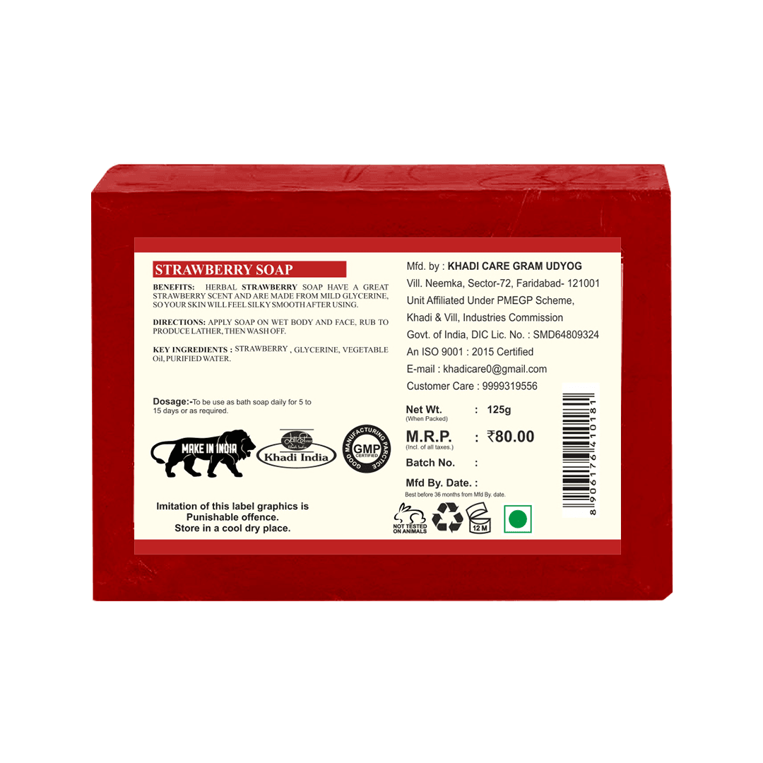 Khadi Care Herbal Strawberry Soap - 125g
