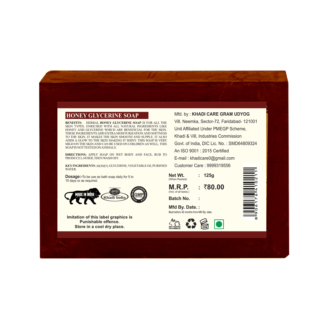 Khadi Care Herbal Honey Glycerin Soap - 125g