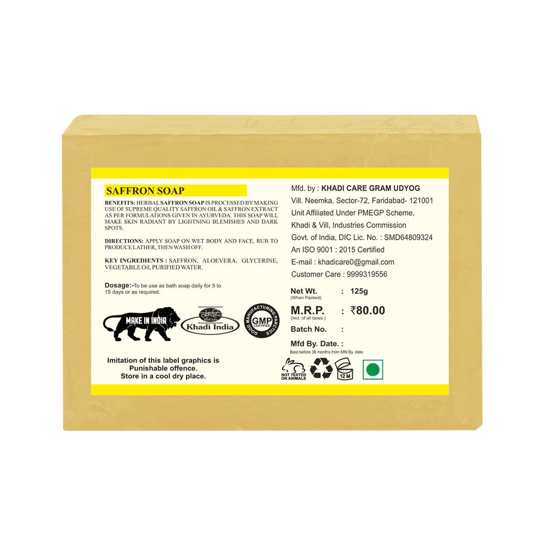Khadi Care Herbal Saffron Soap - 125g