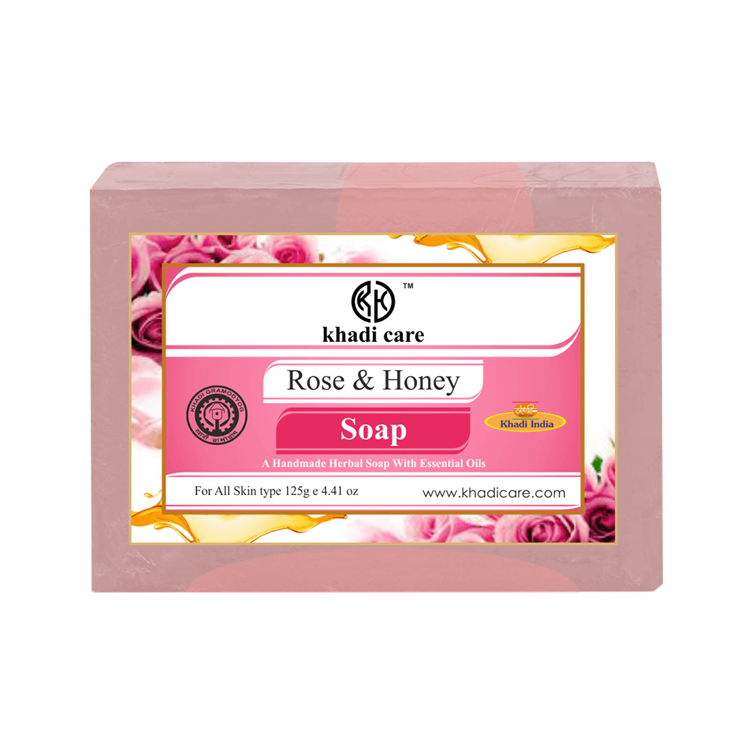 Khadi Care Herbal Rose & Honey Soap - 125g