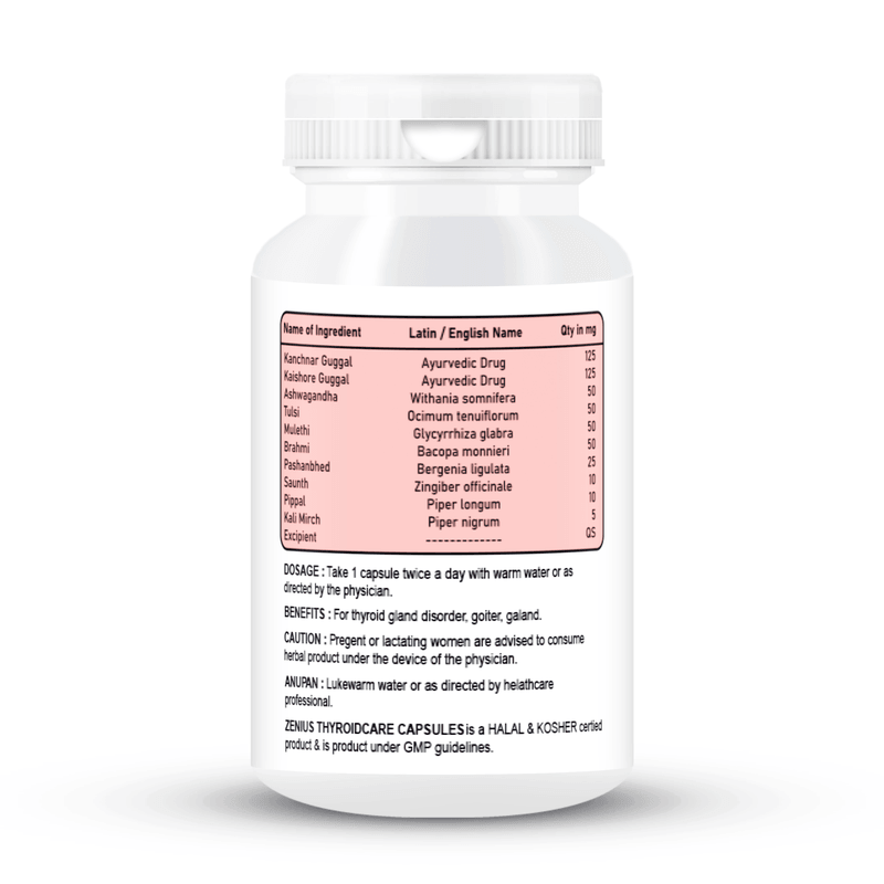Zenius Thyrocare Capsules - for Thyroid Care and Management - 60 Capsules