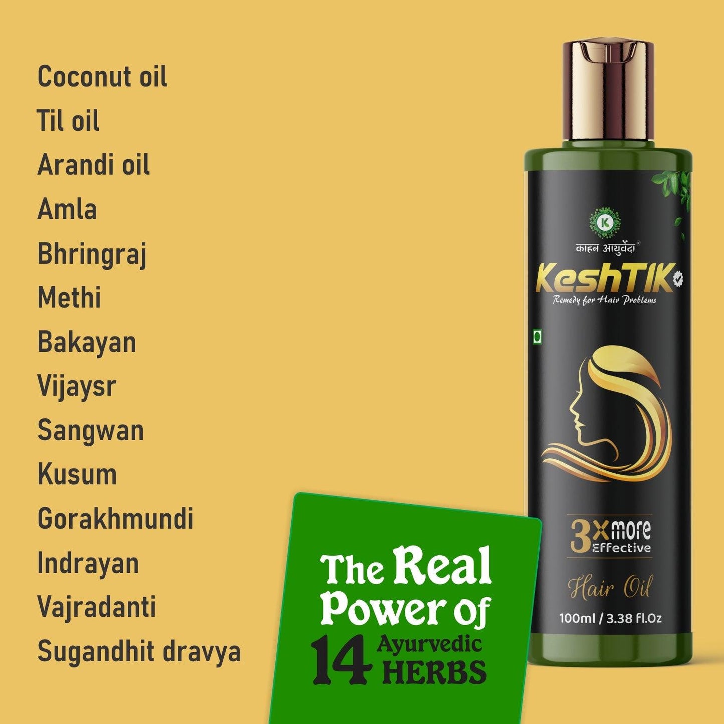 Kaahan Ayurveda Keshtik Hair Oil - 100ml