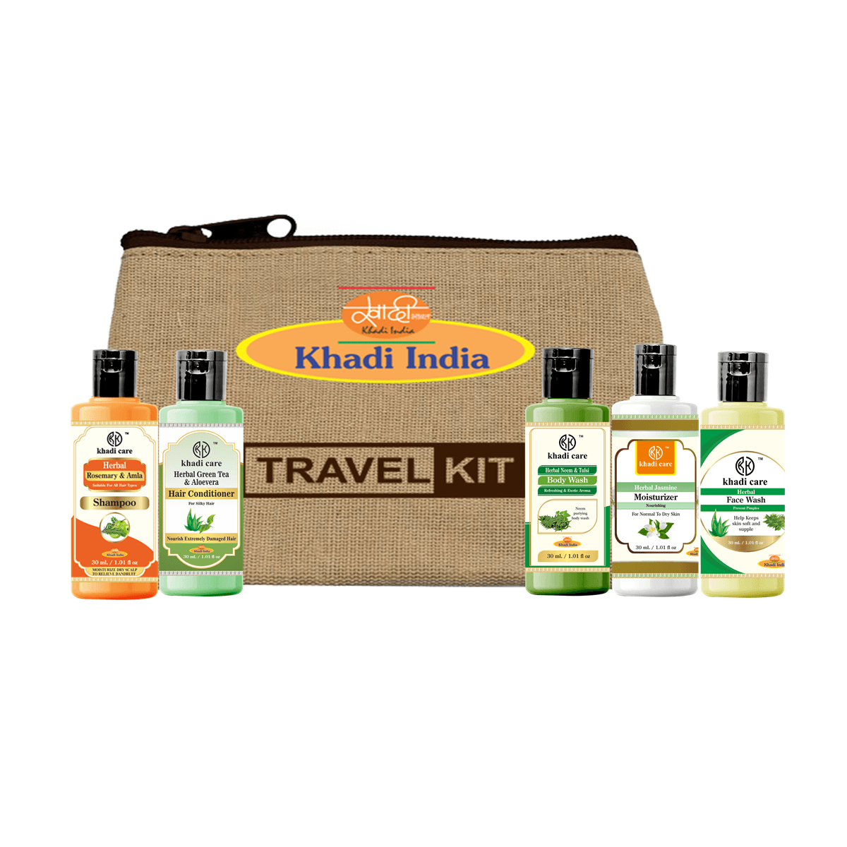 Khadi Care Herbal All in one Travel Kit for Women & Men