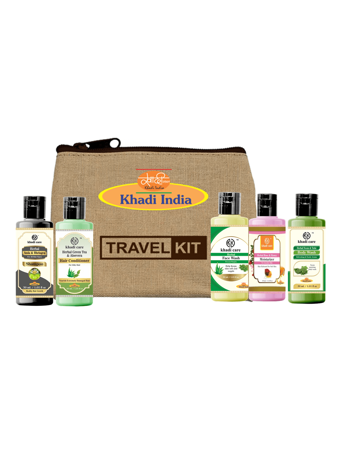 Khadi Care Herbal Handmade Ayurvedic Sustainable Beauty Travel Kit