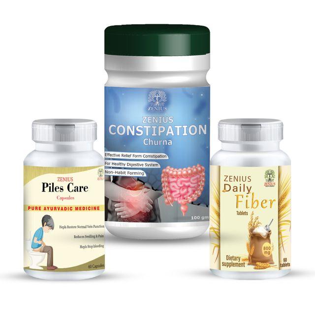 Zenius Piles Care Kit - Piles Capsules and Powder for Piles and Constipation Relief