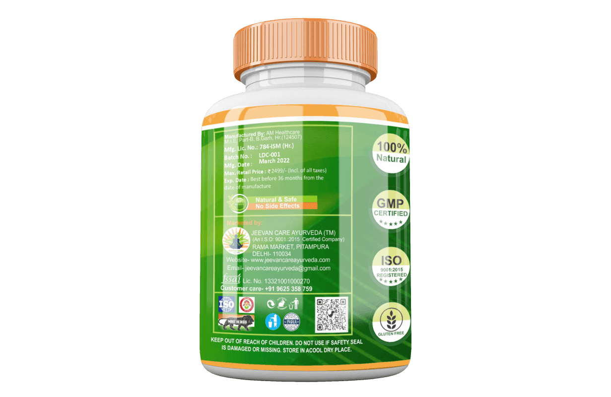 Divya Shree Liver Detox Capsule For Fatty Liver, Constipation, Improve Kidney Function Naturally, Relieves liver related problems 60 Capsule, Jeevan Care Ayurveda