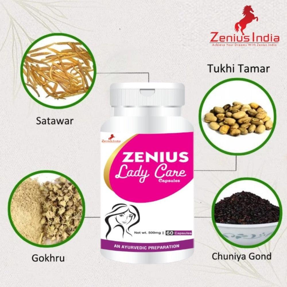 Zenius Lady Care Capsule for Leucorrhoea/White Discharge - 60 Capsules