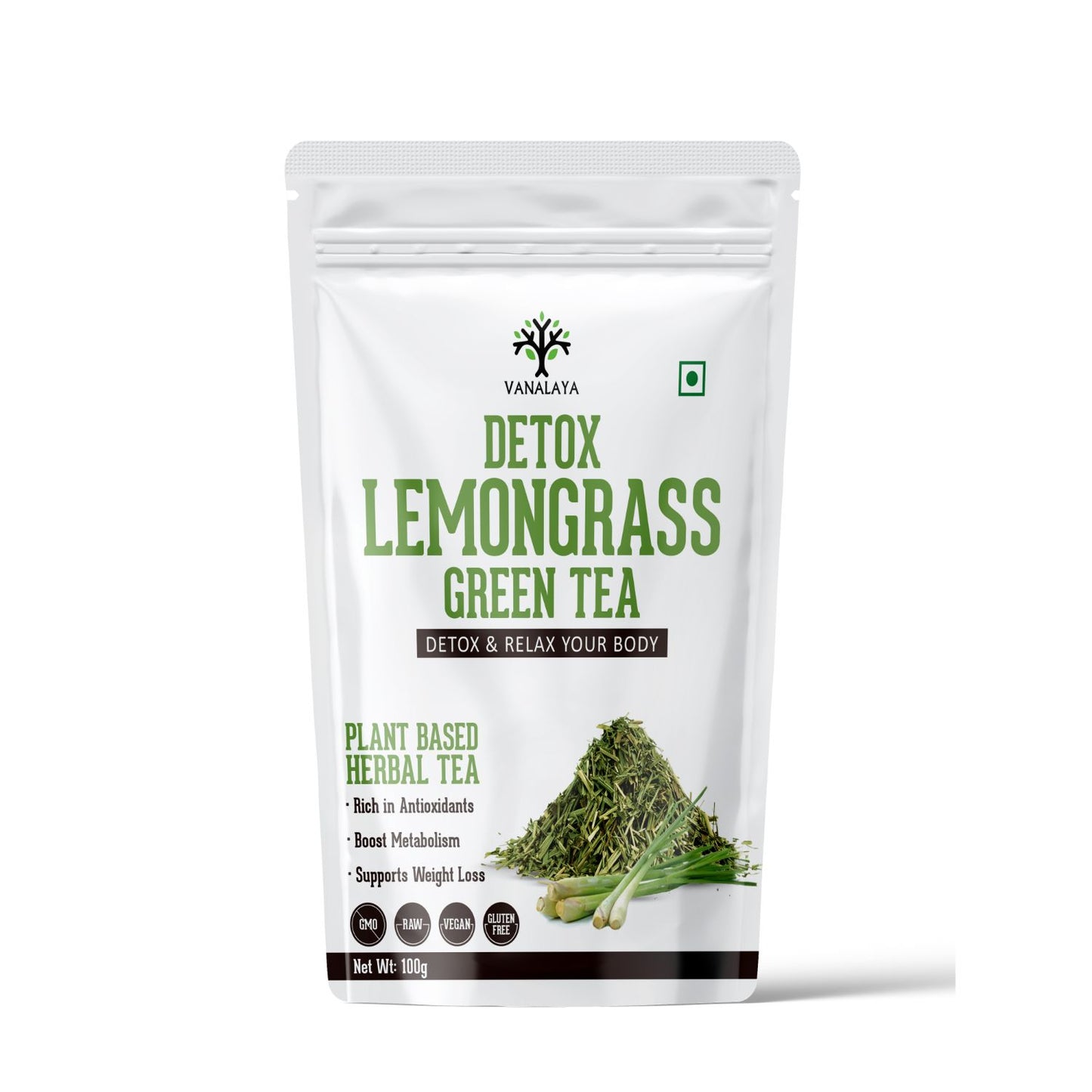 Vanalaya Lemongrass Green Tea for Detox Weight Loss & Digestion