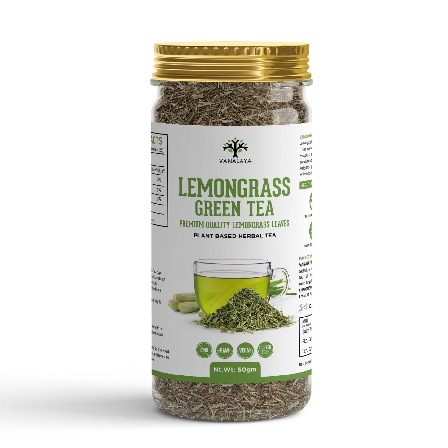 Vanalaya Lemongrass Green Tea for Detox Weight Loss & Digestion