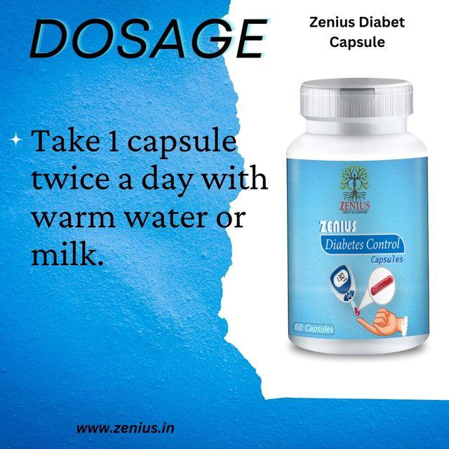 Zenius Diabetes Control Capsules - Diabetes Control Medicine for Diabetes Control and Blood Sugar Regulation - 60 Capsules
