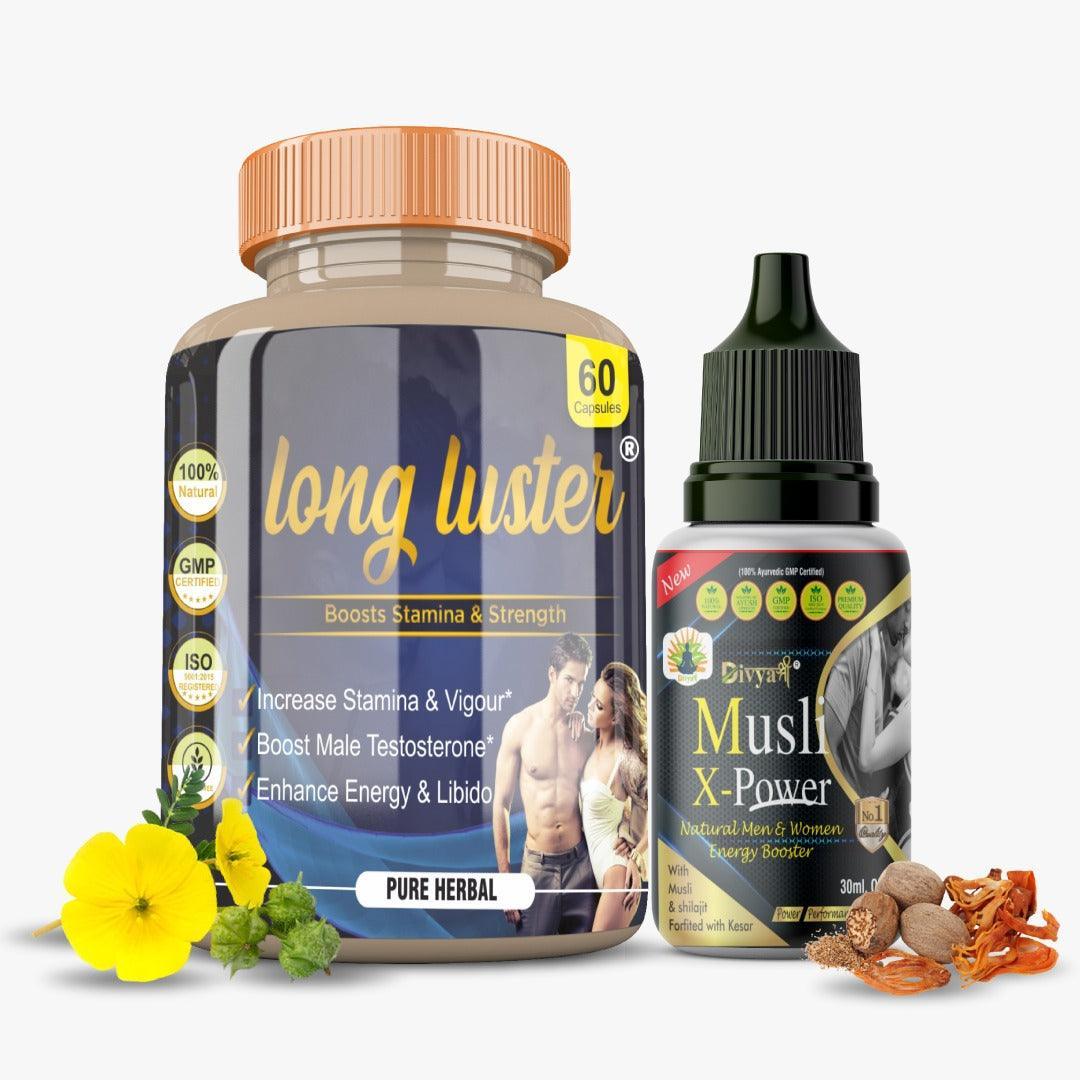 Divya Shree Long Luster Capsule & Musli X-Power Oil